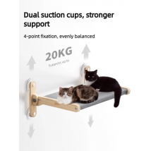 Cat Window Hammock with Strong Suction Cups, Ø85mm – Removable Fabrics, Holds up to 20KG