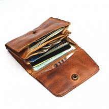 Genuine Leather Wallet for Men Women Brand Vintage Handmade Short Small Men's Wallets Card Holder Original Leather Coin Purse