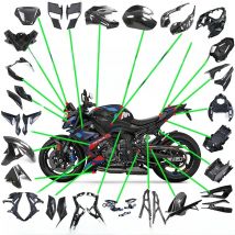 Pure Real Dry Carbon Fiber Winglets Rear Footrest Parts Fairing Fenders Cover Kits For BMW S1000R M1000R 2021 2022 2023 2024