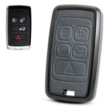 For 2021-2025 Range Rover Velar Sport Evoque Jaguar XE XF E-PACE F-PACE I-PACE Car Remote Key Fob Case Cover Shell Metal Leather