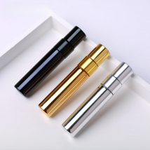 100 PCS/Lot 5ml Mini Perfume Bottle Aluminium Spray Atomizer Bottles Sample Empty Gold Silver Black Glass Vials