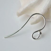 ear hook,24*0.8mm solid 925 sterling silver earring wire hooks with 2mm ball ,1pair