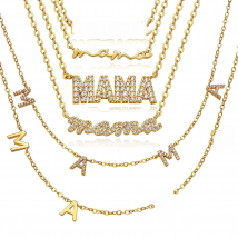 CARLIDANA Mother's Day Gift Hot Sale Letter MAMA Necklace for Mom Stainless Steel Gold Color Necklace Jewelry Women Anniversary