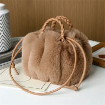 Autumn Winter Fashion Cute Tote Bags Women's Crossbody Pumpkin Plush Bag Solid Color Handbag Travel Shoulder Bags