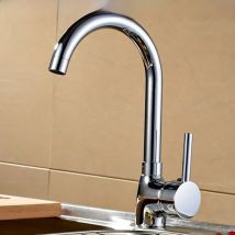 Hotaan Kitchen Faucets Chrom Copper Kitchen Mixer Single Handle Single Hole Kitchen Faucet Mixer Sink Tap Kitchen Faucet