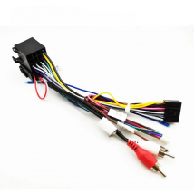 Car Android ISO Wiring Harness Adapter 16 Pin Plug Aftermarket Radio Head Unit Auxiliary Audio Cable for Audi A3 8P A4 TT