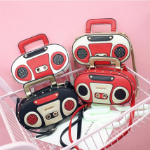 Vintage Radio Women Handbags Designer Chic Shoulder Bags Luxury Pu Leather Rock Female Crossbody Messenger Bag Personality Purse