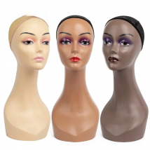Nunify New Style Mannequin Head Without Shoulder Wig Display Manikin Head With Makeup Dark Brown Female Wig Display Stand