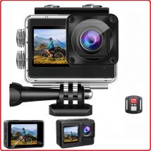 Action Camera 4K/30FPS with Dual Screens Underwater Waterproof Camera with Remote Control  WiFi Helmet Sports Video Recorder