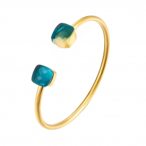 Faceted Crystal Candy Square Bracelets & Bangles Gold Color Inlay Zircon Bracelets For Women Stainless Steel Jewelry Party Gift