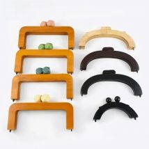 1Pc Deepeel Bag Wooden Handle Bags Closure Kiss Clasp Purse Frames Lock Buckles Handles DIY Handbag Sewing Brackets Accessories