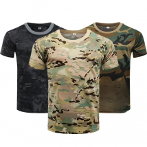 Summer Men's Quick Dry Combat T Shirt Military Jungle Desert Camouflage Tactical Short Sleeve Tough Guy Outdoor Hunting Top 6XL