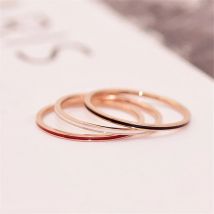 Fashion Black White Red Enamel Rings Rose Gold Color Woman Birthday Gift Titanium Steel Jewelry Never Fade Drop Shipping