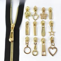 10Pcs 5# Zipper Slider Pull for Nylon Zippers Tape Bag Purse Zips Head Shoes Coat Zip Closure Repair Kits DIY Sewing Accessories