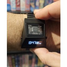 Reloj BENLYDESIGN Computron para hombre con pantalla Solar OLED, reloj Digital para hombre, reloj Cyberpunk con pantalla de elevación para despertar, S3000-C inoxidable