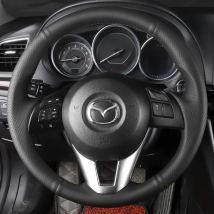 Custom Car Steering Wheel Braid Cover Genuine Leather Fit For Mazda 3 Axela Mazda 6 Atenza Mazda 2 CX-3 CX3 CX-5 CX5 Scion