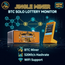 Jingle Miner BTC Solo Lottery Monitor 520Kh/s Bitcoin Miner WIFI Brand NEW 1W 10mV Hashrate Lucky Miner Crypto machine In Stock