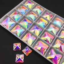 3240 Square Shape 8 10 12 14 16 22 mm AB Color Sew On Stones Crystal Strass Glass Rhinestone Flatback For Garment Jewelry