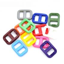 20 Pcs/Pack 3/8" Plastic Slider Tri Glide Adjust Buckles For Dog Collar Harness Backpack Straps Webbing 10.5mm