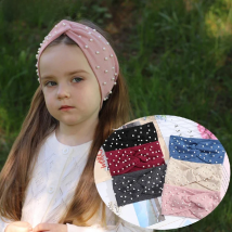 AWAYTR Women's Headbands Pearls Head Bands Knitted Turban Bandana Autumn Winter Elastic Hairband Warm Hair Accessories Headdress