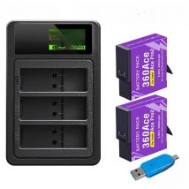 2400mAh For Insta360 Ace Pro Ace Pro 2 Battery + LED 3-Slots Charger For insta 360Ace Pro Pro2 Action Camera Battery Accessories