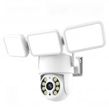 4MP Floodlight Camera Wifi PTZ Outdoor AI Humanoid Tracking Night Vision Cameras CCTV Smart Home Security Protection  Icsee App