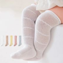 5 Pairs/lot Kids Hollow Out Long Socks Summer Thin Mesh Knee High Princess Sock Infant Toddler Cotton Boneless Socks 0-5 Years