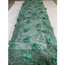 2025 High Quality African Nigerian Tulle Lace Fabric Sequins Embroidery French Guipure Wedding Party Dress Beads 5Yards
