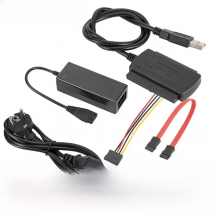 WVVMVV New 3-in-1 USB 2.0 To IDE / SATA 2.5",3.5" Hard Drive Disk HDD SSD 480Mb/s Data Interface Converter Adapter Cable