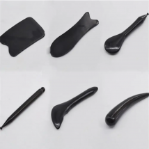 Natural Black Buffalo horn SPA Scraping Plate Body Massager Chinese Traditional Acupuncture Massage Face GuaSha Board Therapy