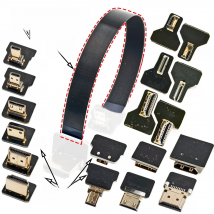 For DJI HD MI FPV Connector Flexible Cable Micro HD to Mini HD Female 90/270 Degree FFC 20pin hdmi-compatible Flat Ribbon Cable