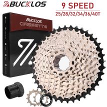 BUCKLOS Fahrrad Kassette 9 geschwindigkeit MTB kassette K7 Rennrad Freilauf 25T 28T 32T 34T 36T 40T 9V Fahrrad Kassetten Schwungrad Für HG