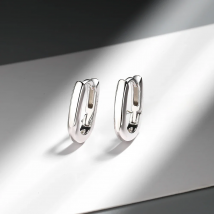 New 925 Sterling Silver Earrings Simple Glossy U-Shaped 18K Gold Earrings For Girls Jewelry Gifts