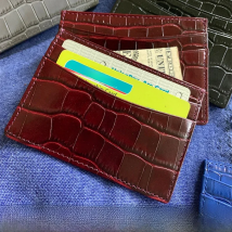 Custom Name Monogram Luxury Genuine Leather Men Wallet Card Holder Crocodile Pattern Gift for Girlfriend Boyfriend Friend Her