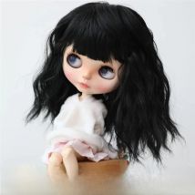 9-10 inch Blyth Wig Black Curly Hair 1b