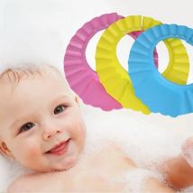 Adjustable Baby Bath Cap with Visor Hat - Waterproof Shower Protection Shampoo Splashguard Hair Wash Shield for Infants