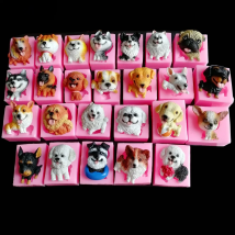 Dogs Silicone Mold,Cake,Candy,Clay,Animal,Jewelry, Cookies,Resin,Fondant Polymer Clay Flxible Icing Chocolate Mold C340