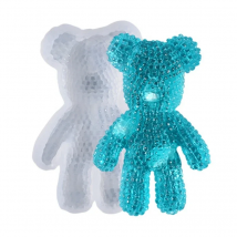 Shiny Glossy Silicone Resin Molds Diamond Bear Keychain Mold DIY Keychain Pendant Jewelry Epoxy Resin Crafting Molds