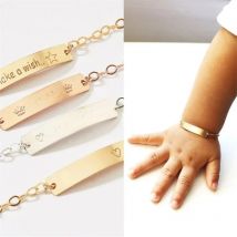 letter Bracelet Baby Jewelry Custom Name Bracelets Gold Charm Child ID Stainless Bracelet Kids Customized Nameplate Bangles