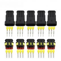 5 Sets 3 Pin 1.5 Connectors, DJ7031-1.5 Waterproof Electrical Wire Connector Plug,Xenon lamp connector Automobile Connector