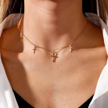 Aihua Multiple Small Cross Clavicle Chain Necklaces & Pendants for Women Hot Sale Femininos Colares Party Jewelry