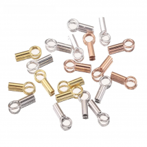 10pcs/lot 925 Sterling Silver End Caps Clasps Dia 1mm for DIY Leather Bracelet Jewelry Necklace Making Findings Accessories
