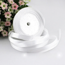 (25 yards/roll) 3/8" 10mm White Single Face Satin Ribbon Webbing Decoration Gift Christmas Ribbons