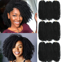 8 12 Inch Short Passion Twist Hair Marlybob Crochet Hair Kinky Curly Marlybob Crochet Braids Pre looped Crochet Twist Braid Hair