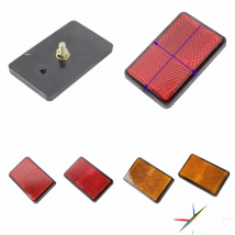 Papanda 2pcs Red Amber Plastic Rectangle Reflector Safety Warning Reflective Reflectors ATV Car Dirtbikes