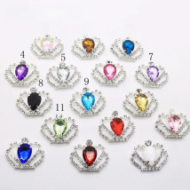 New hot 10pcs mixed color 27*36mm Shining Rhinestone Crown Diy household items Fine party and festival DIY decoration wholesale