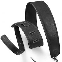 Lekato Bass Guitar Strap Leather with Thicken Foam Padded for Bass Electric Guitar 41 To 51 Leather Strap 2.5 Inch Wide
