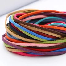 1/4M 3mm Multi-Color Flat Faxu Suede Braided Cord Beading Handmade Thread Cord String for DIY Jewelry Bracelet Necklace Keychain