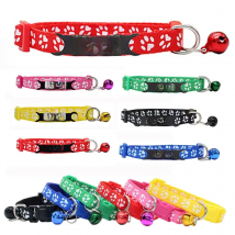 Nylon Collar Custom Personalized ID Free Engraving Paw Print Cat Small Dog Cute Nylon Adjustable for Puppy Kittens Necklace
