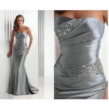 Mermaid Bridesmaid Dresses 2020 Long Silver Gray  Corset Brides Maid Dress High Quality